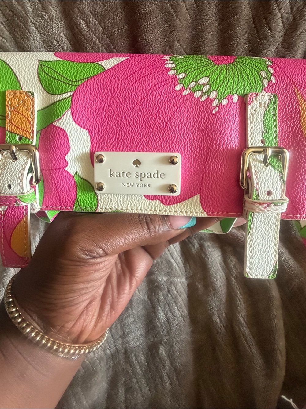 kate spade Pink and Green Floral Crossbody Bag - Picture 7 of 13